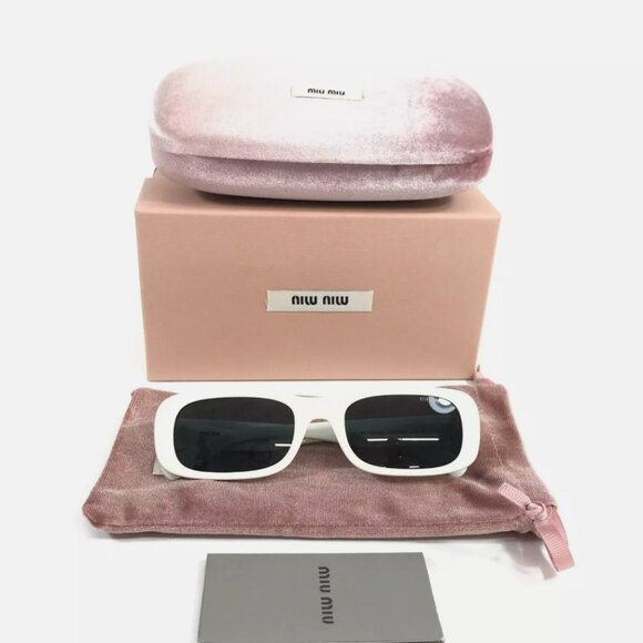 Miu Miu Sunglasses Dark White Frames Sunglasses